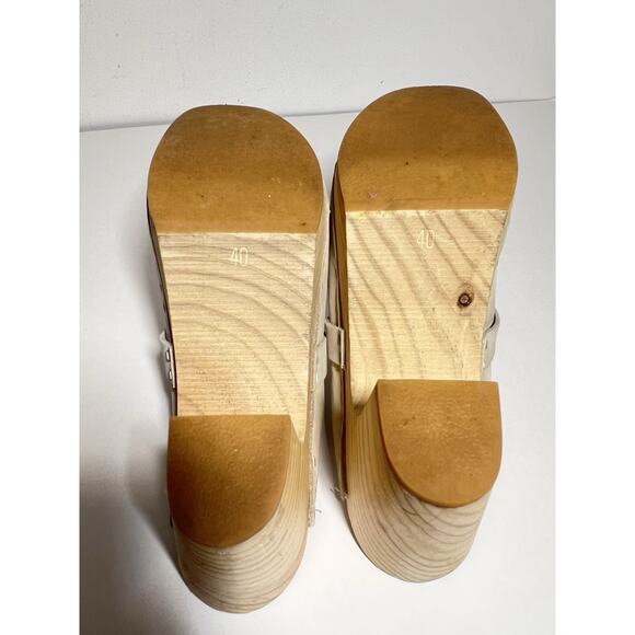 Sandgrens EUC Sand Nubuck Light Base Maya 3" Heel Clog Mule Shoe 40 EU 9-9.5 US - Picture 10 of 10